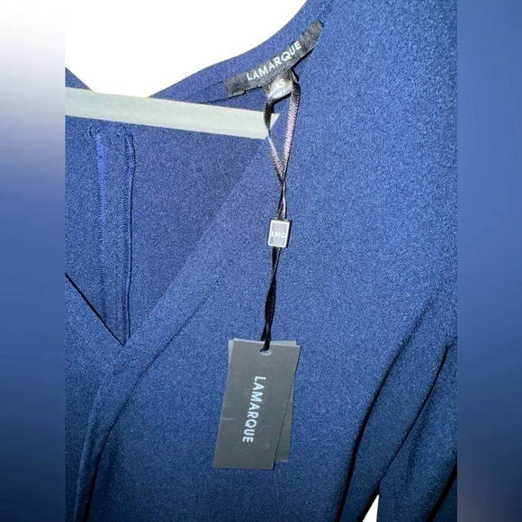 Lamarque | Navy Faux Wrap Top (XS) - Picture 7 of 10